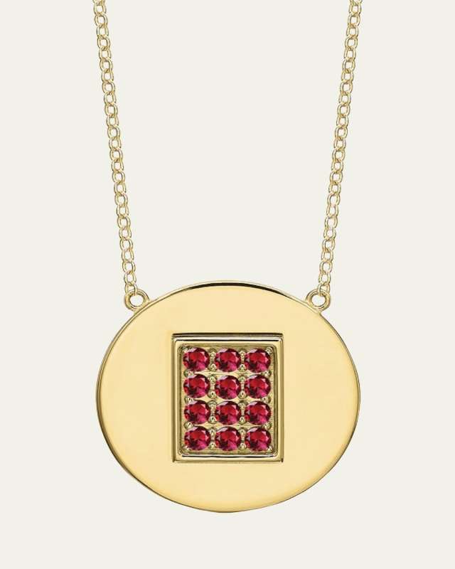 14K Gold Ruby Birthstone Necklace